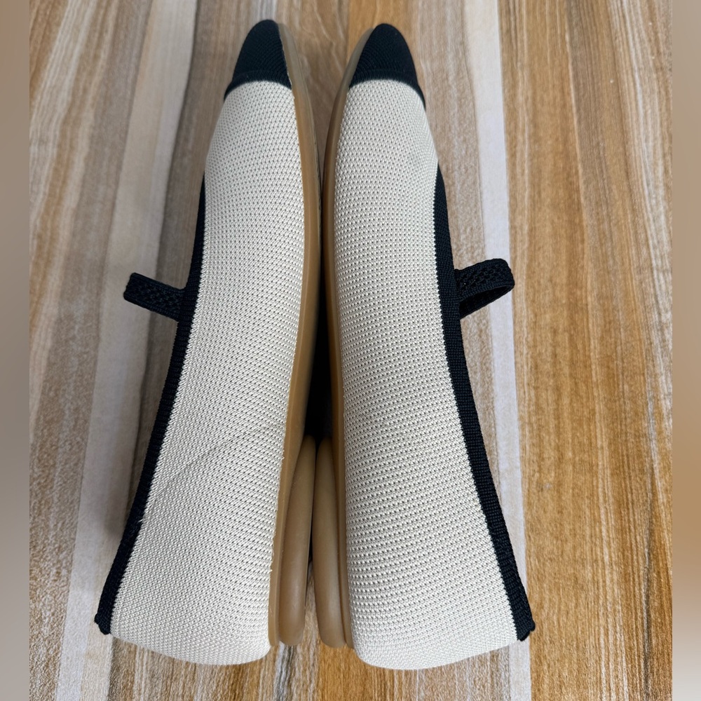 Vivaia Tamia Women’s US Size 10 Mary Jane Flats Loafers Almond Toe Beige Black - Picture 5 of 14